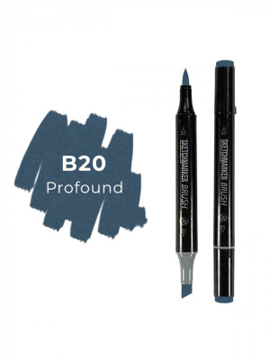 Маркер двухсторонний на спиртовой основе Sketchmarker Brush Цвет Глубоководный