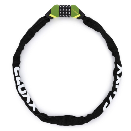 Cluxx Велозамок CLUXX Keeper 85C 5x850мм цепь с кодом (10956), цвет Зеленый-Черный