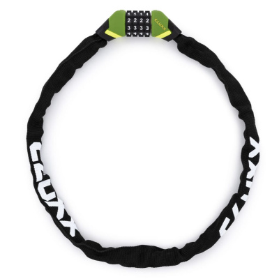 Cluxx Велозамок CLUXX Keeper 85C 5x850мм цепь с кодом (10956), цвет Зеленый-Черный