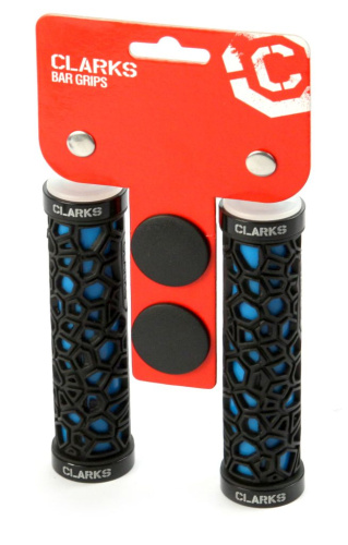 Грипсы Clark's CL0208 с замком, двухкомпонентные (черный / синий)