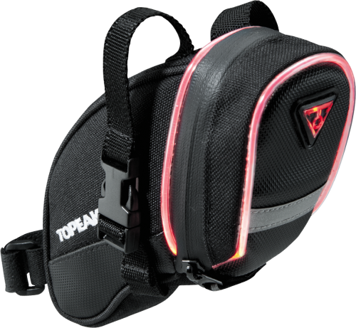 Подседельная сумка с подсветкой Topeak Aero Wedge iGlow TIG-AW02 (красный черный)