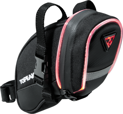 Подседельная сумка с подсветкой Topeak Aero Wedge iGlow TIG-AW02 (красный черный)