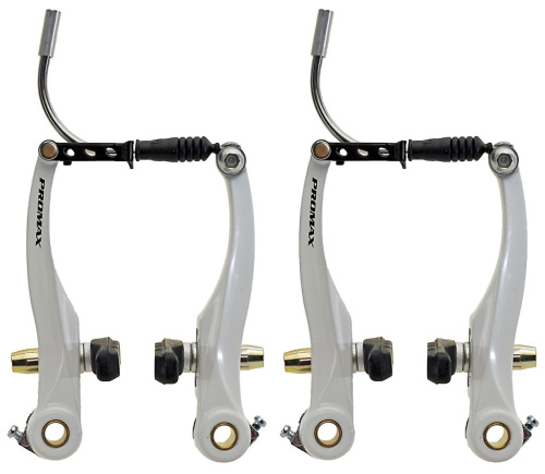 Комплект ободных тормозов Promax v-brake (белый передний и задний (пара))