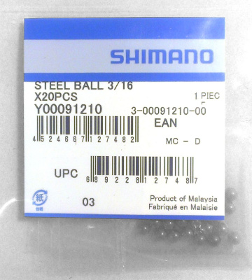 Комплект подшипников Shimano (стандартные) (3/16&quot; комплект 20 шт)