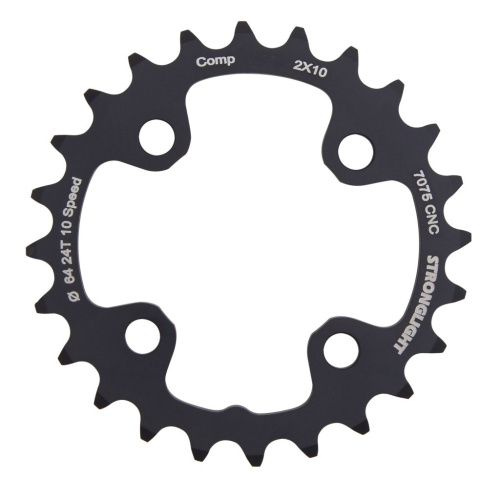 Звезда системы Stronglight для MTB Shimano 2/10 7075-T6 (черный 26 BCD 64 мм)