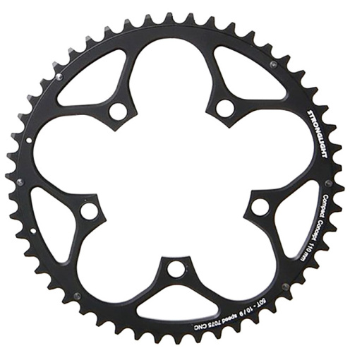 Звезда системы Stronglight Type S 7075-T6 для стандартных двойных шоссейных систем 9/10 (черный 53 BCD 110 мм)