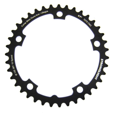 Звезда системы Stronglight для Shimano DURA ACE FC-7900 / ULTEGRA 6700 & Di2 7075-T6 CT? (черный 39 BCD 110 мм)