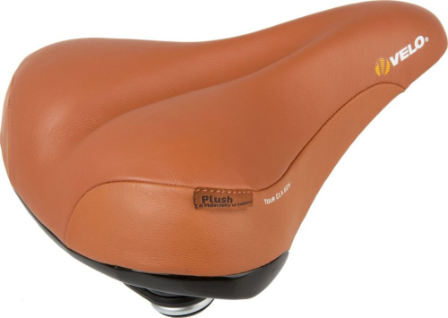 Седло Velo Elastomer натуральная кожа, амортизация (коричневый)