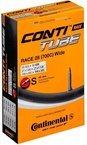 Камера Continental Race 28&quot; (шоссе) (облегченная (толщина стенки 0,73 мм) 700x18-25C ниппель 60 мм (спорт))