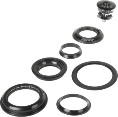 Рулевая колонка Neco 1 1/8&quot;-1.5&quot; полуинтегрированная (черный посадочный 44 и 55 мм)