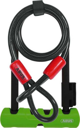 Замок-скоба Abus Ultra Mini 410 (черный / зеленый с тросом)
