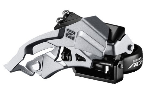 Передний переключатель Shimano Acera FD-M3000 3x9 (угол 66°-69° Универсальная тяга, нижний хомут 34.9 / 31.8 / 28.6)