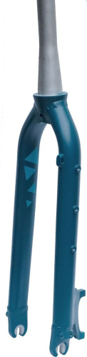 Жесткая алюминиевая вилка Format 5221 1-1/8-1.5 28&quot; (бирюзовый 223 мм эксцентрик 9 мм шток 1 1/8&quot;-1.5&quot; (28.6 мм - 38.1 мм), алюминий для дисковых тормозов)
