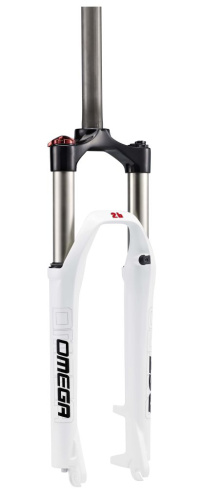 Амортизационная вилка RST Omega TNL 26&quot; (белый 26&quot; 100 мм эксцентрик 9 мм шток 1 1/8&quot; (28.6 мм), сталь для дисковых тормозов)