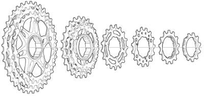 Звезды для кассет Shimano XT CS-M771-10 ск (серебристый BL 16)