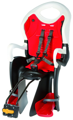 Детское велокресло TIGER BELLELLI (черный / белый крепление на подседельную трубу)