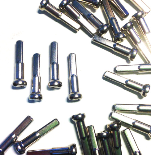 Ниппель cnSPOKE латунный (серебристый 20 мм квадратный ниппель  0.127&quot; (3.23 мм) 14G (спица 2мм))