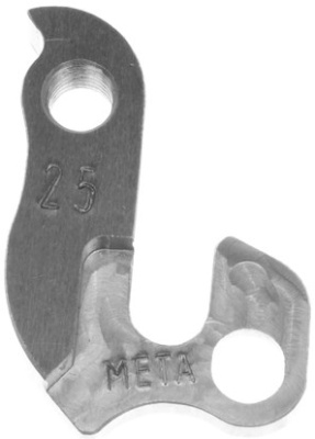 Держатель заднего переключателя &quot;петух&quot; Meta №25 фрезерованный (серебристый)