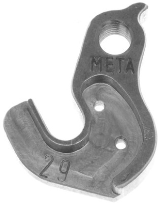 Держатель заднего переключателя &quot;петух&quot; Meta №29 фрезерованный (серебристый)