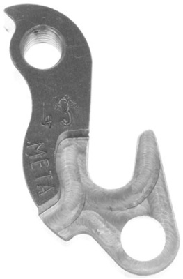 Держатель заднего переключателя &quot;петух&quot; Meta №43 фрезерованный (серебристый)