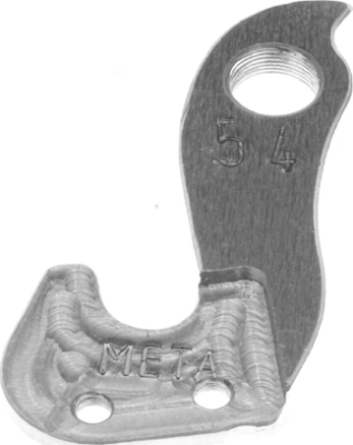 Держатель заднего переключателя &quot;петух&quot; Meta №54 фрезерованный (серебристый)