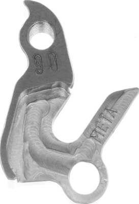 Держатель заднего переключателя &quot;петух&quot; Meta №90 фрезерованный (серебристый)