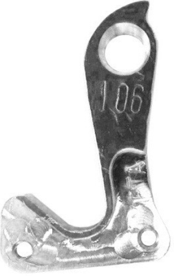 Держатель заднего переключателя "петух" Meta №106 фрезерованный (серебристый)