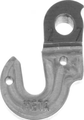Держатель заднего переключателя &quot;петух&quot; Meta №27 фрезерованный (серебристый)