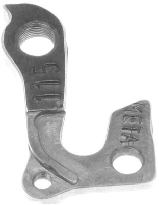 Держатель заднего переключателя &quot;петух&quot; Meta №115 фрезерованный (серебристый)