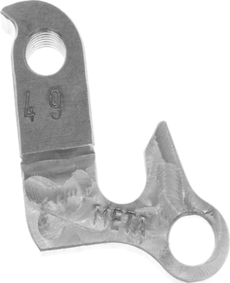 Держатель заднего переключателя &quot;петух&quot; Meta №49 фрезерованный (серебристый)