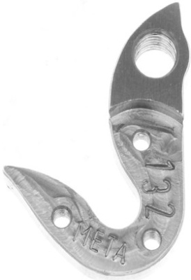 Держатель заднего переключателя &quot;петух&quot; Meta №132 фрезерованный (серебристый)