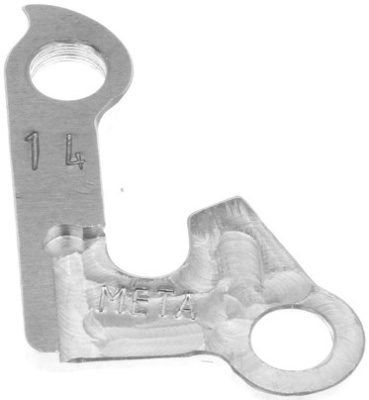 Держатель заднего переключателя &quot;петух&quot; Meta №14 фрезерованный (серебристый)