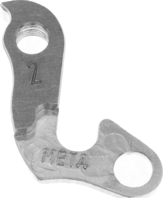 Держатель заднего переключателя &quot;петух&quot; Meta №2 фрезерованный (серебристый)