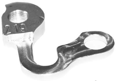 Держатель заднего переключателя &quot;петух&quot; Meta №219 фрезерованный (серебристый)