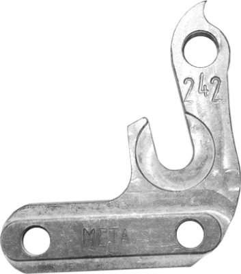 Держатель заднего переключателя &quot;петух&quot; Meta №242 фрезерованный (серебристый)