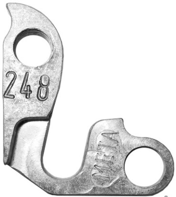 Держатель заднего переключателя &quot;петух&quot; Meta №248 фрезерованный (серебристый)