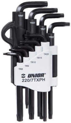 Набор ключей Unior 220/7TXPH с профилем Torx (черный)