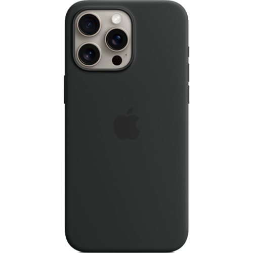 Чехол-крышка Apple Silicone Case with MagSafe для Apple iPhone 15 Pro, силикон, черный (MT1A3ZM/A)