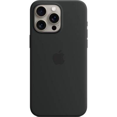Чехол-крышка Apple Silicone Case with MagSafe для Apple iPhone 15 Pro, силикон, черный (MT1A3ZM/A)