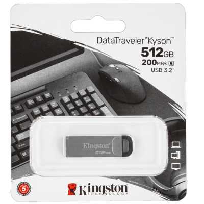 USB Flash Drive Kingston Technology 512 ГБ Data Travler Kyson 512Gb, серебро
