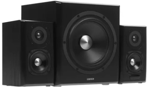Портативная акустика Edifier S351DB черная, 2 сат. + сабвуфер,150W RMS, 30-20000Гц, дерево, беспроводной пульт ДУ, Bluetooth aptX