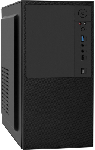 Корпус mATX Exegate BAA-308UC-AAA400 EX298009RUS БП AAA400, USB Type-C, USB 3.0, черный