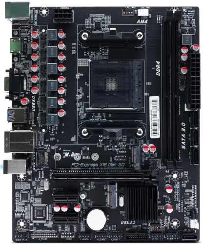 Материнская плата mATX CBR MB-AFA520M-RTL (AM4, AMD A520, 2*DDR4, PCIe, M.2, 4*SATA, 2*USB 2.0,  4*USB 3.0, HDMI, VGA)