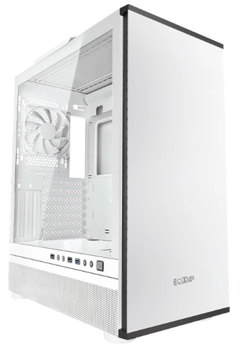 Корпус eATX PCCooler IE200 белый, без БП, боковая панель из закалённого стекла, 2*USB 2.0, USB 3.0