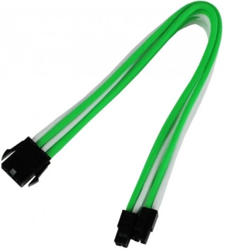 Удлинитель Nanoxia NX8PV3EGW 8-pin EPS, 30см, индивидуальная оплетка, зеленый/белый