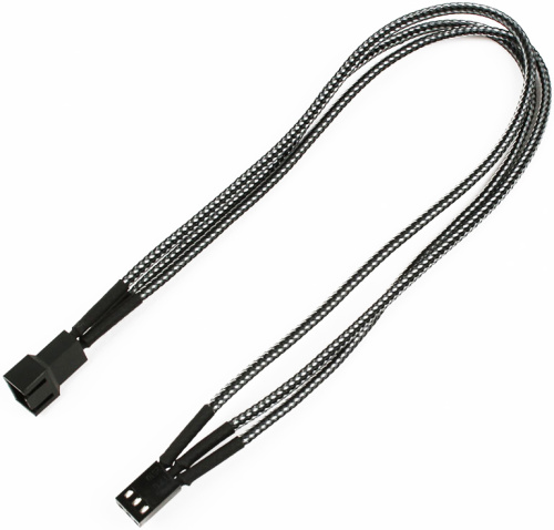 Удлинитель Nanoxia NX3PV3EC 3-pin, 30см, индивидуальная оплетка, карбон