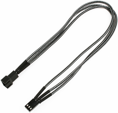 Удлинитель Nanoxia NX3PV3EC 3-pin, 30см, индивидуальная оплетка, карбон