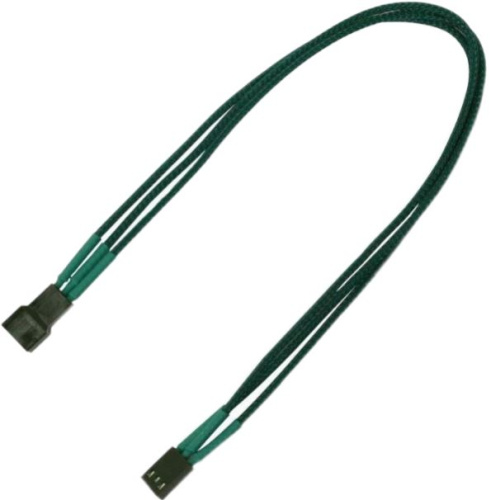 Удлинитель Nanoxia NX3PV3EG 3-pin, 30см, индивидуальная оплетка, зеленый
