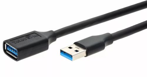 Кабель интерфейсный USB 3.0 Telecom TUS708-1.8M удлинительный USB3.0 A(M)/(F), черный, 1.8m