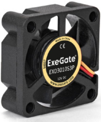 Вентилятор для корпуса Exegate ExtraSilent ES03010S3P-5 EX296990RUS 30x30x10 mm, 8500rpm, 4.31CFM, 24dBa, 3-pin